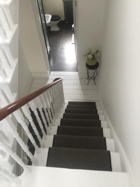 portfolio carpets dark grey stair carpet with black whipping 09