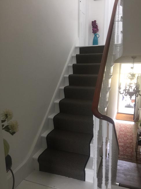 portfolio carpets dark grey stair carpet with black whipping 11
