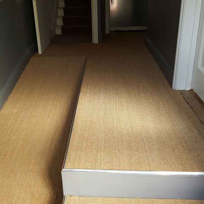 portfolio carpets golden sisal on stairs 02