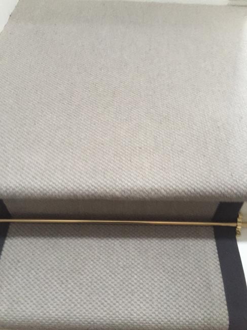 portfolio carpets grey stairs black border golden stairrods 11
