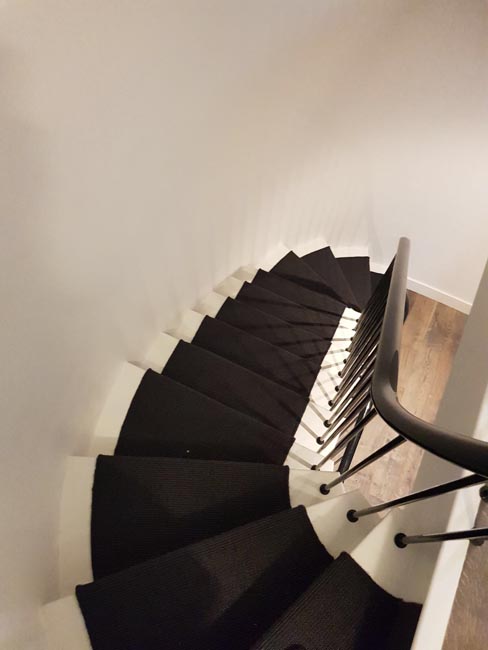 portfolio carpets black stair runner with black binding 05