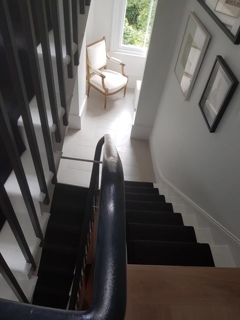 portfolio carpets black stair runner with black binding 13