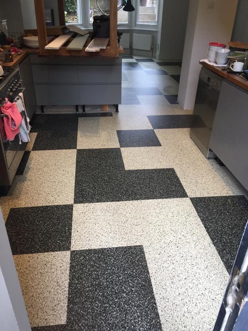 portfolio smooth floors black and white marmoleum pattern 02