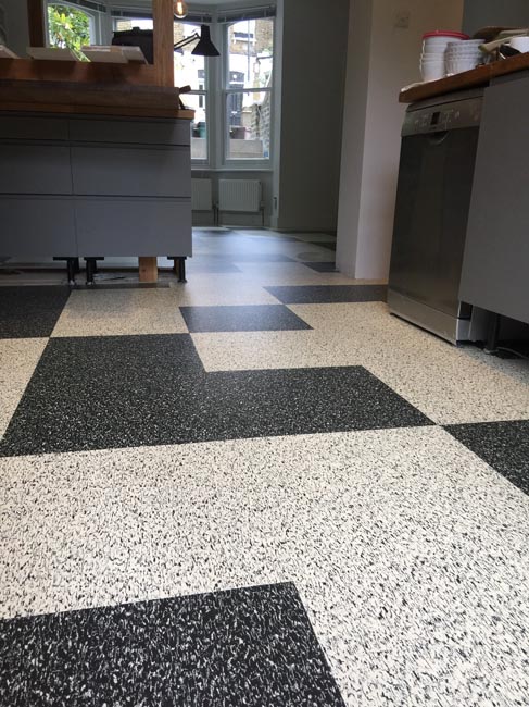 portfolio smooth floors black and white marmoleum pattern 03