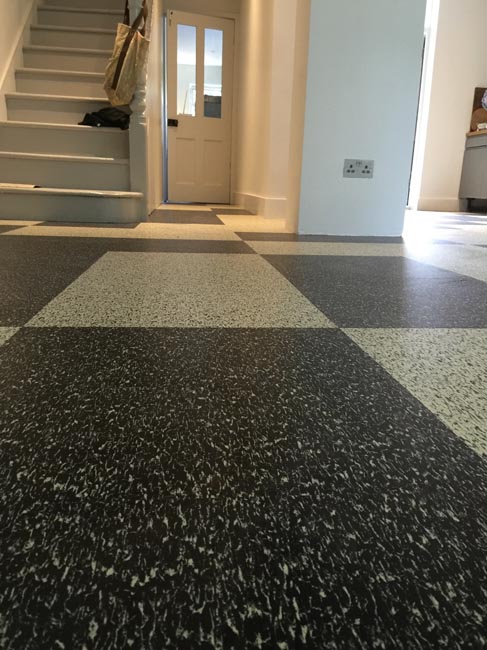 portfolio smooth floors black and white marmoleum pattern 07