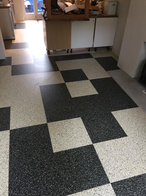 portfolio smooth floors black and white marmoleum pattern 09