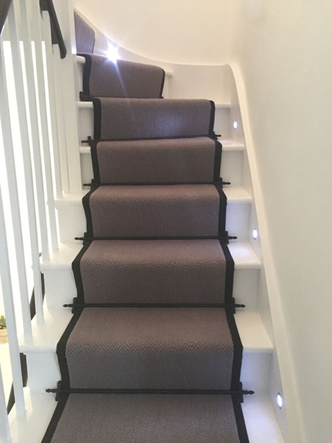 Portfolio Carpet Grey Stair Runner Rods Installation 9