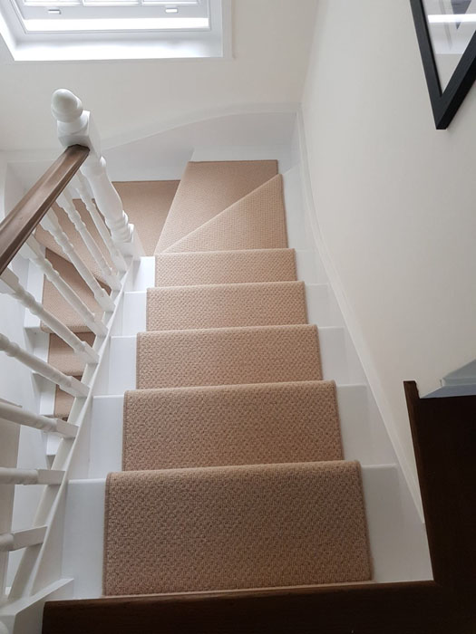 portfolio beige stair carpet runner installation 01
