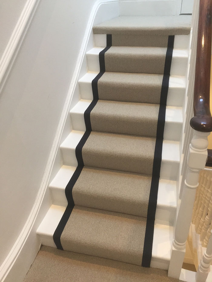 PORTFOLIO - LIGHTER CARPET ON STAIRS WITH BLACK BINDING (2)