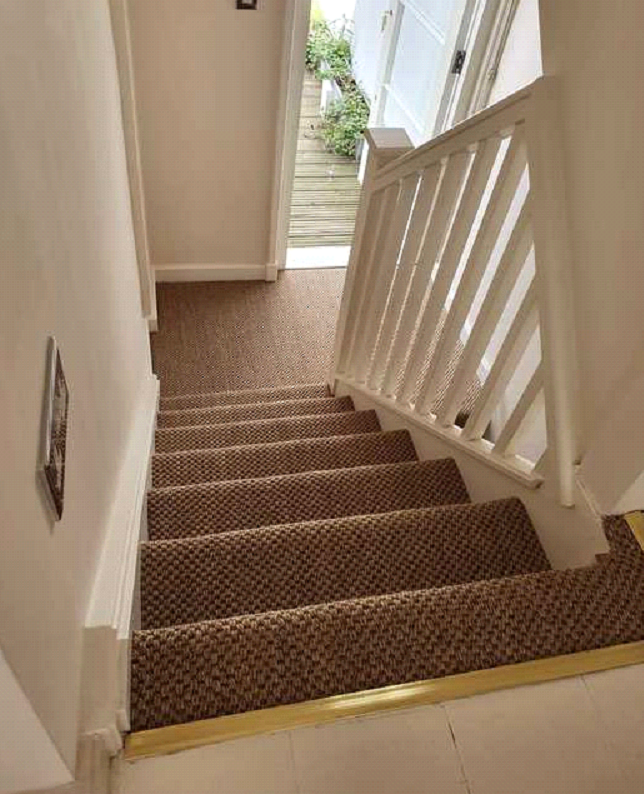 Brown sisal carpet installed in Marylebone 3