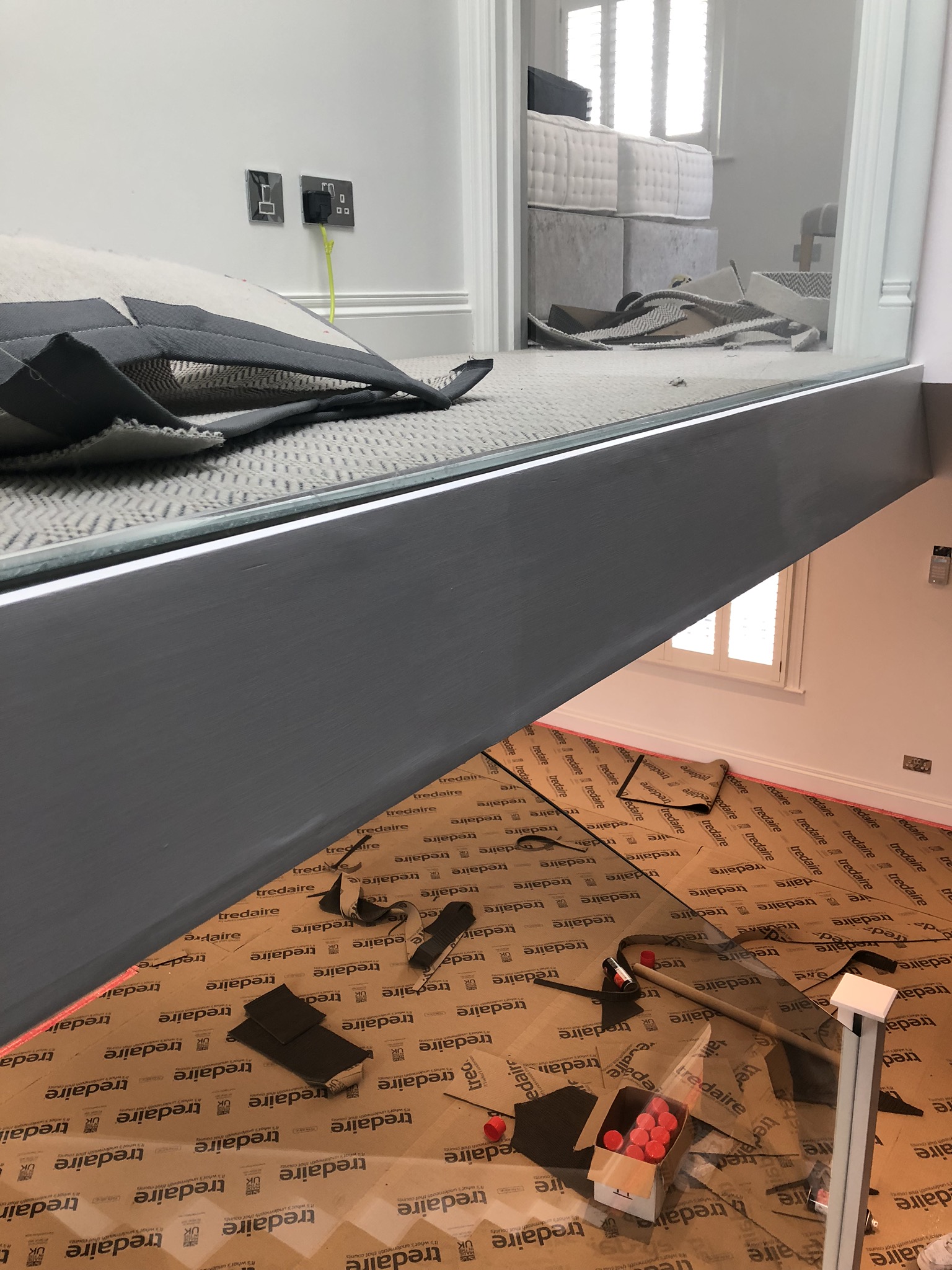 Fibre Flatweave Classic Herringbone Dapple carpet installed Battersea 6