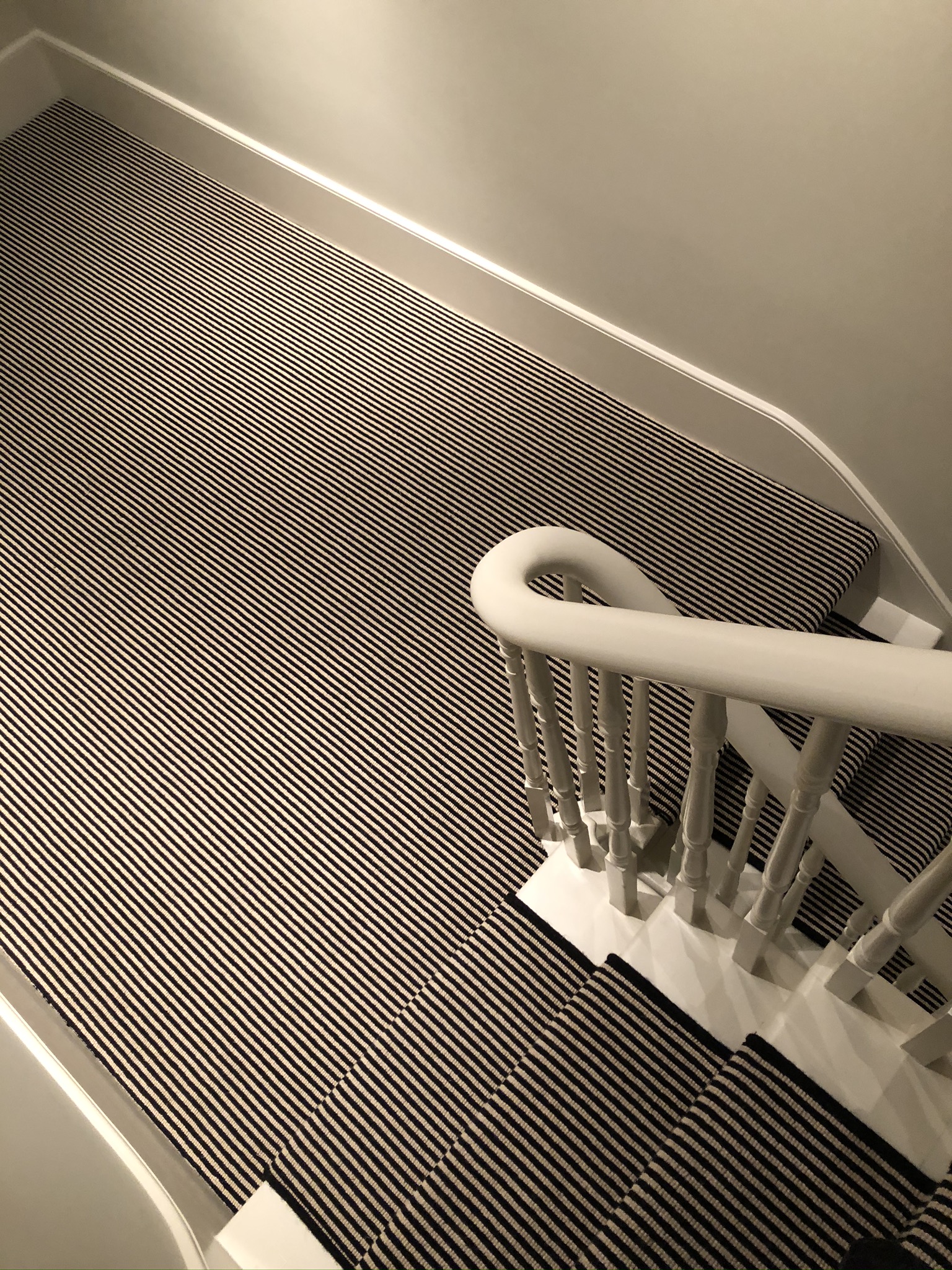 Hugh Mackay Carpets Deco Loop Two-Tone Magpie Black & White Stripe Carpet to Premises in Richmond 3