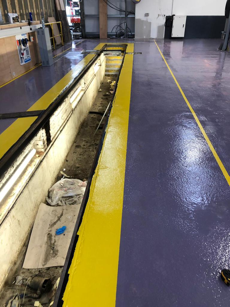 Vanguard Contracts to carry out the refurbishment of a 1200m2 Multi brand workshop floor at F G Barnes Guildford 9