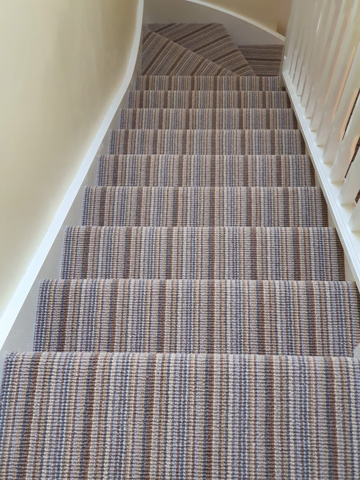 Blue & Brown Striped Carpet in Kensington 1