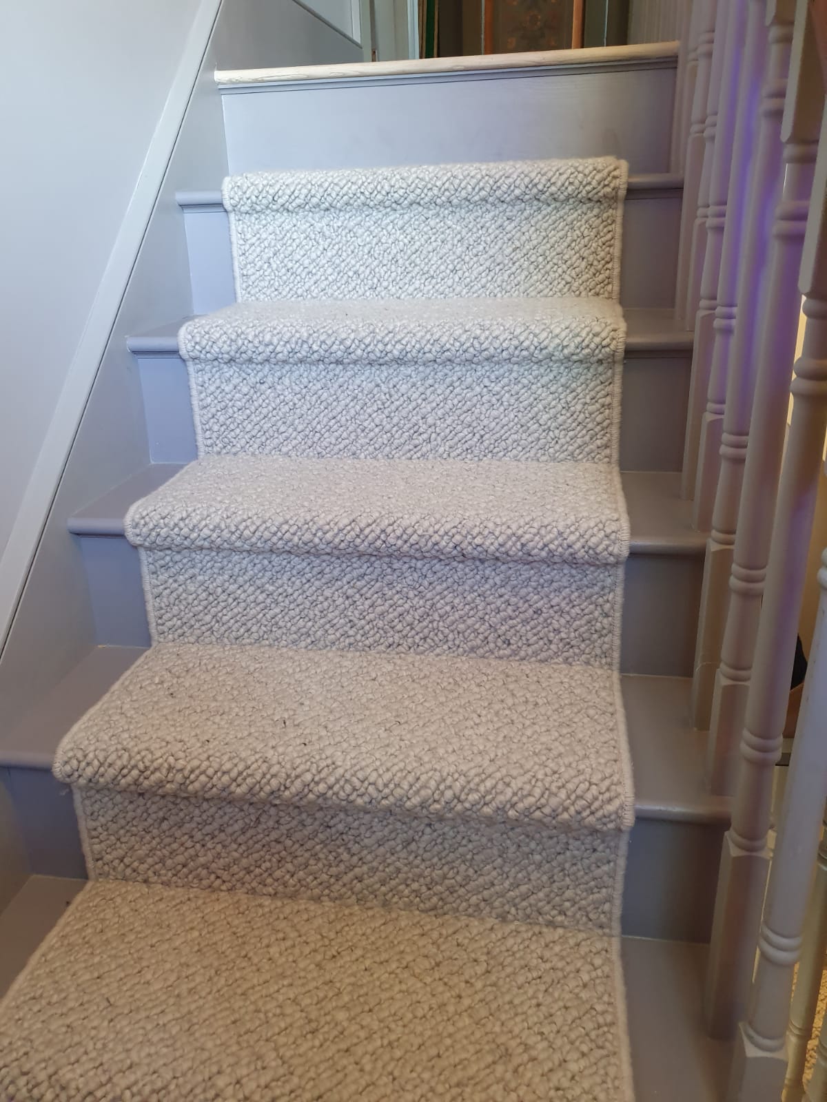 White Herringbone Wool Carpet in Acton 2