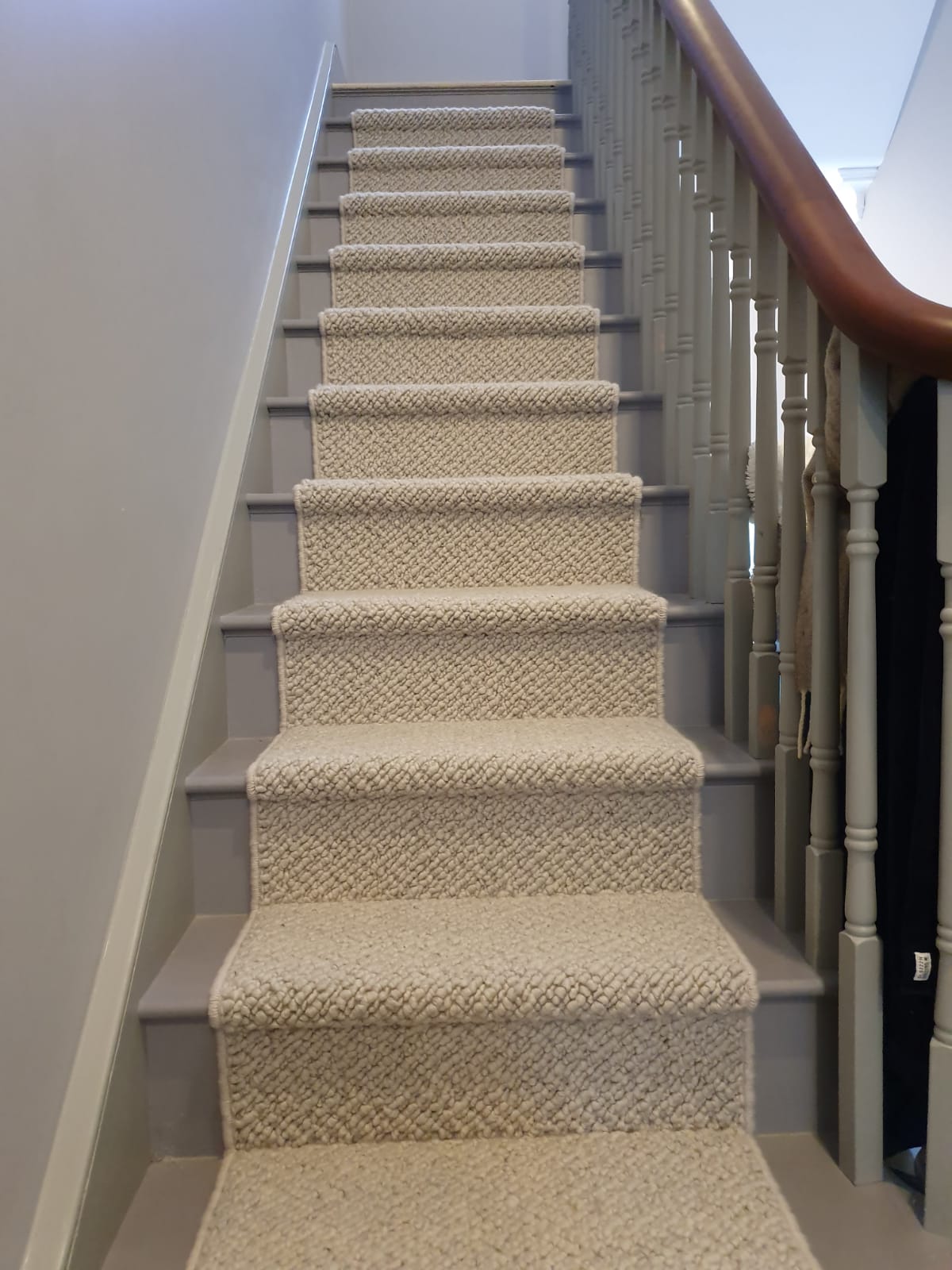 White Herringbone Wool Carpet in Acton 3