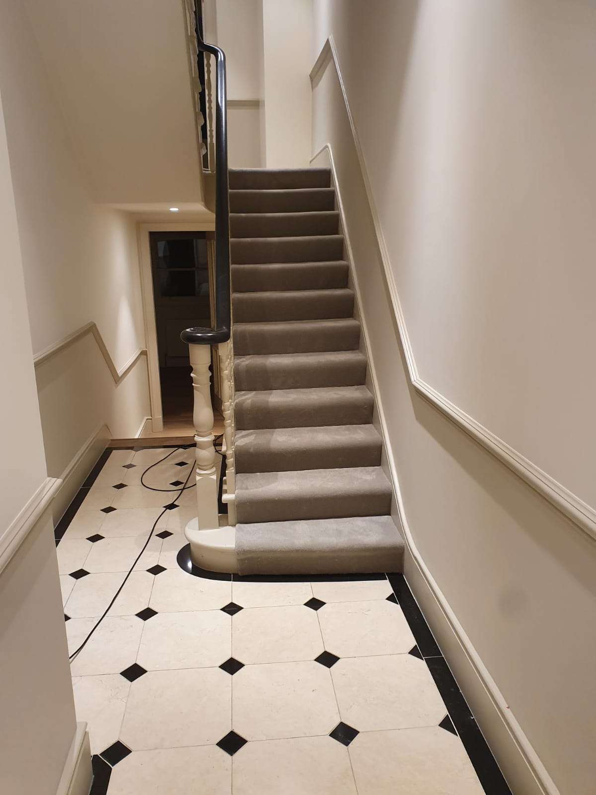 Grey Velvet Carpet to Stairs 2