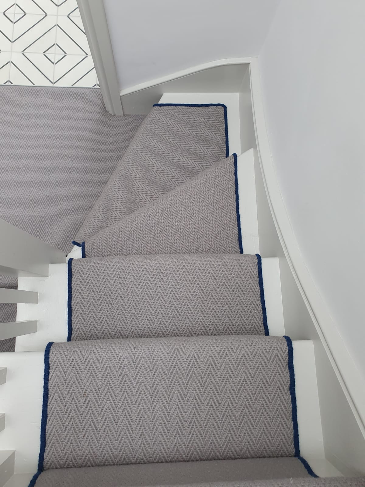 Grey Carpet with Blue Whipping in Kilburn 2