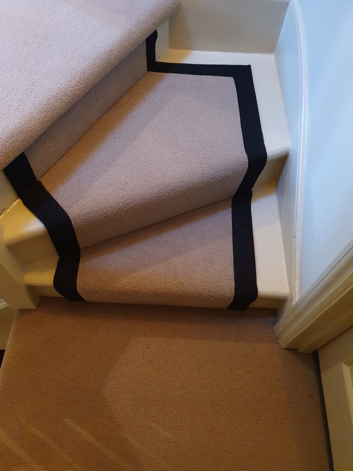 Pink Carpet with Black Binding In Kensington 4