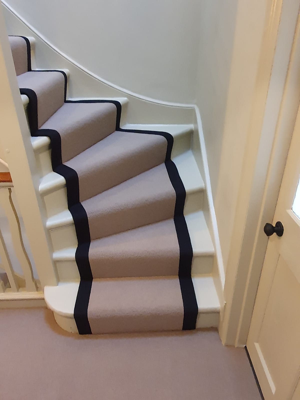 Pink Carpet with Black Binding In Kensington 5