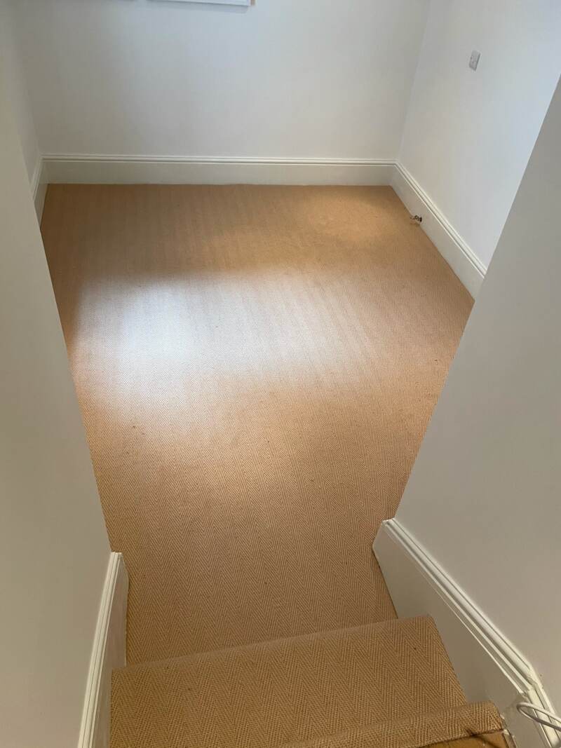 Lewis Abbott Jute Herringbone Natural Installation 2