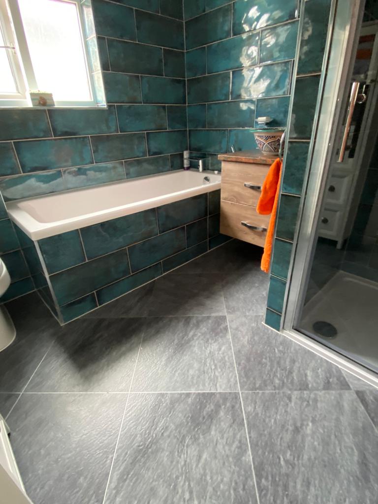 Amtico Signature Welsh Slate with Silver Stripping Installation 3