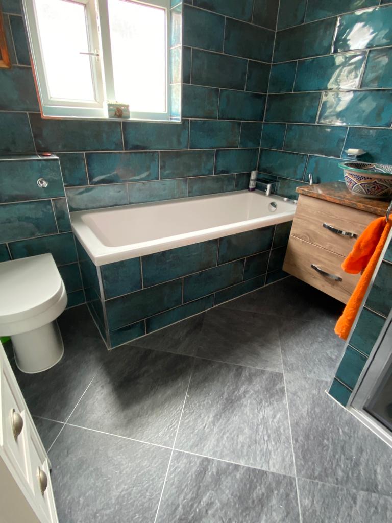 Amtico Signature Welsh Slate with Silver Stripping Installation 2