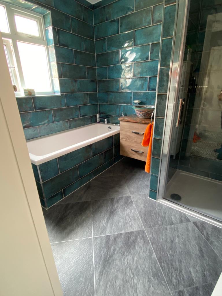 Amtico Signature Welsh Slate with Silver Stripping Installation 1