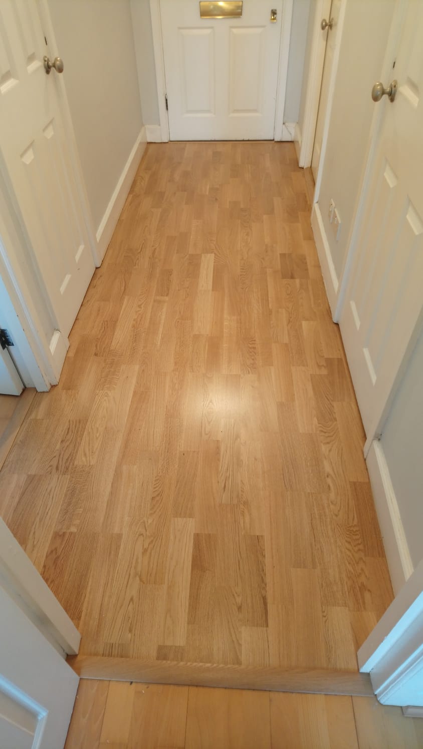 Boen 3-strip Oak Andante wood flooring installation Chiswick-2