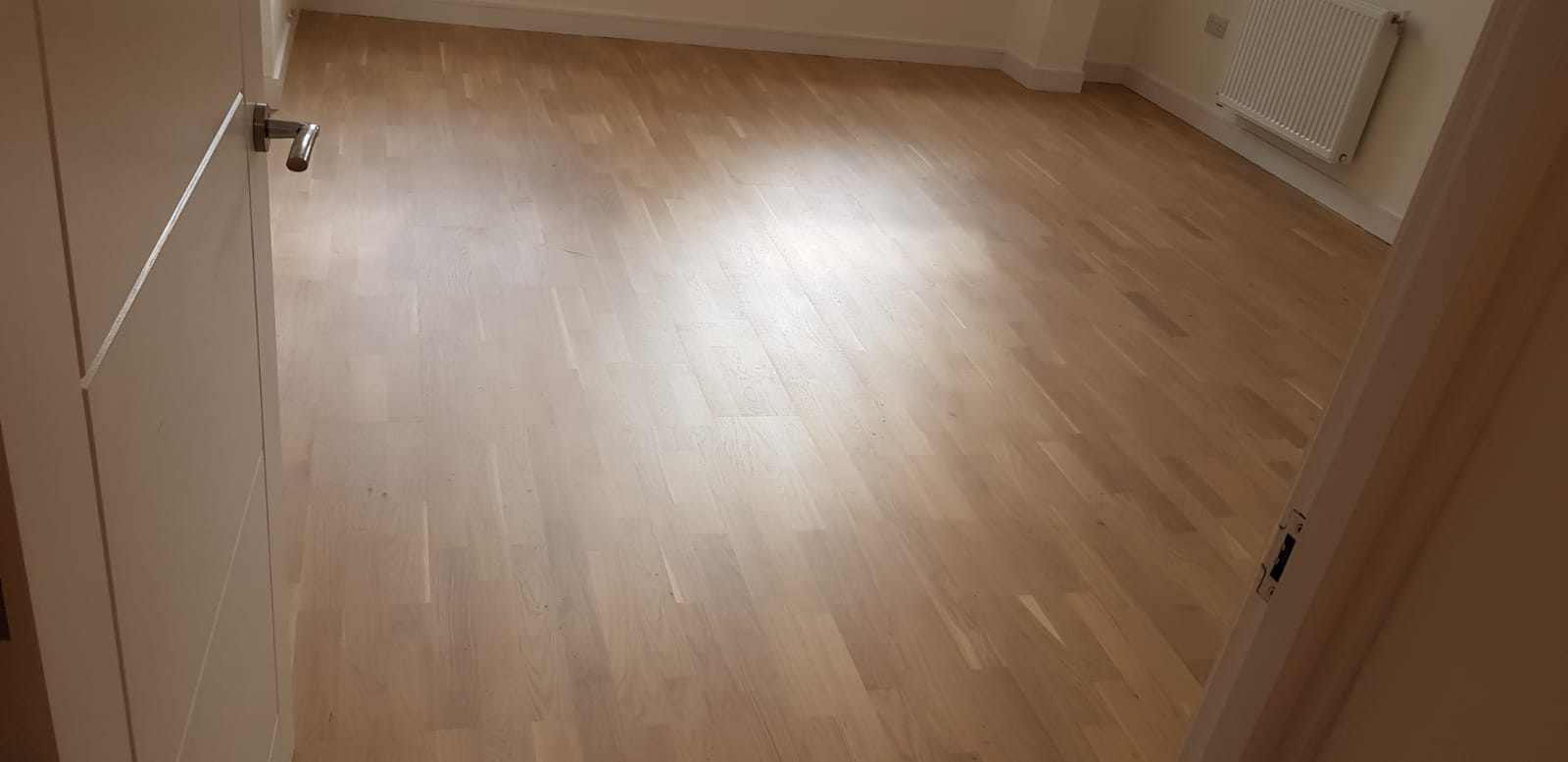 Boen Oak Concerto 3-strip wood flooring installation Balham-0