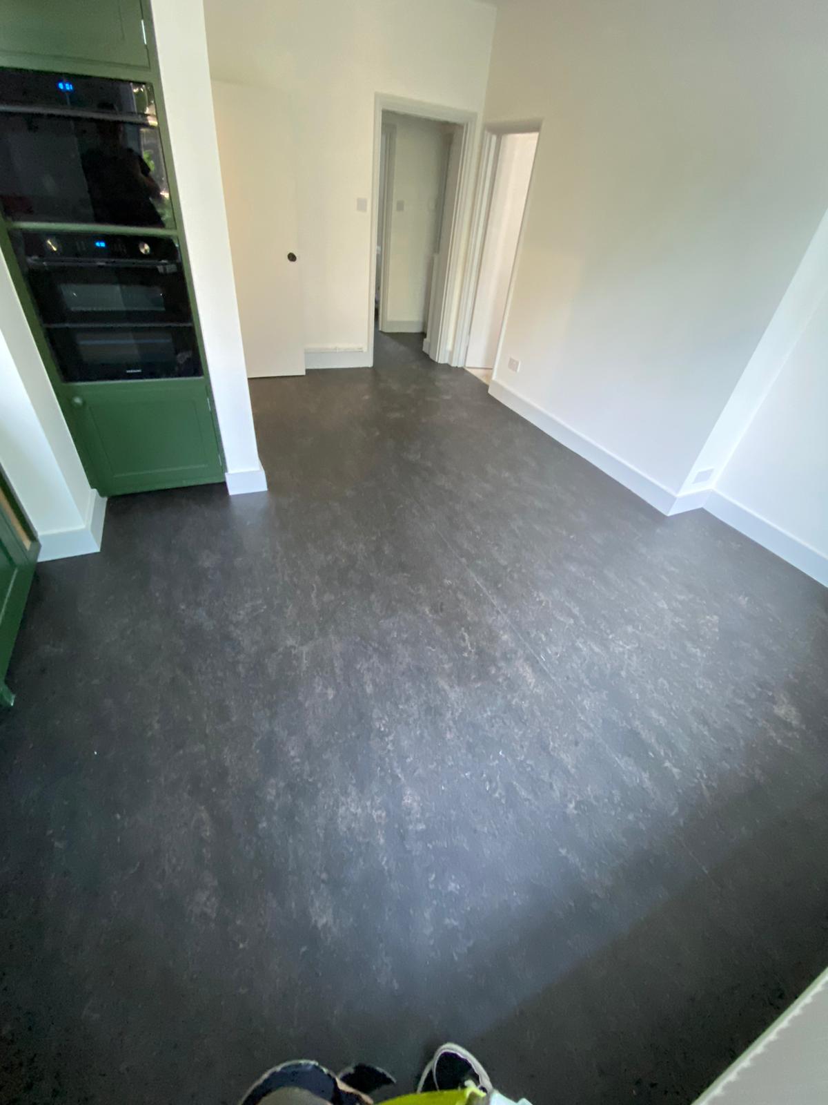 Marmoleum Dark Bistre Installation In Islington-2