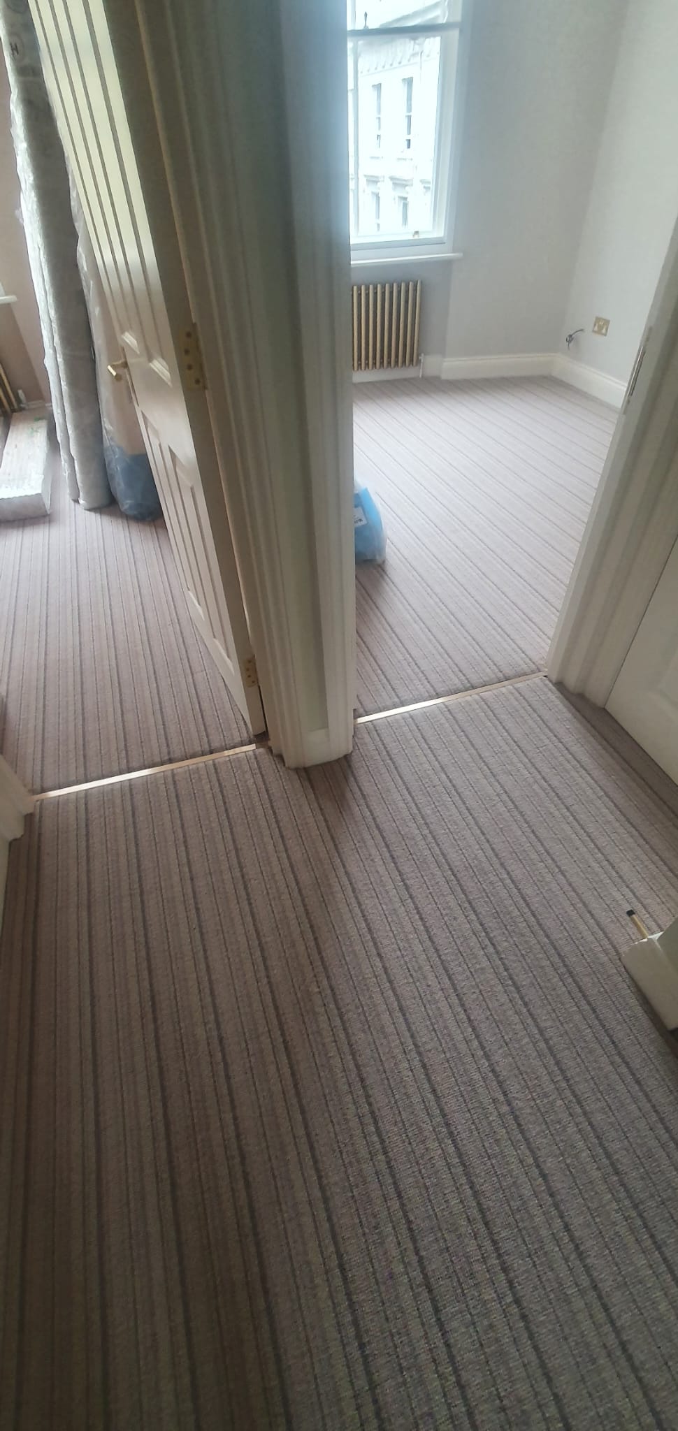 Hugh Mackay Carpets Deco Stripe Mayfair installation in Westminster-0