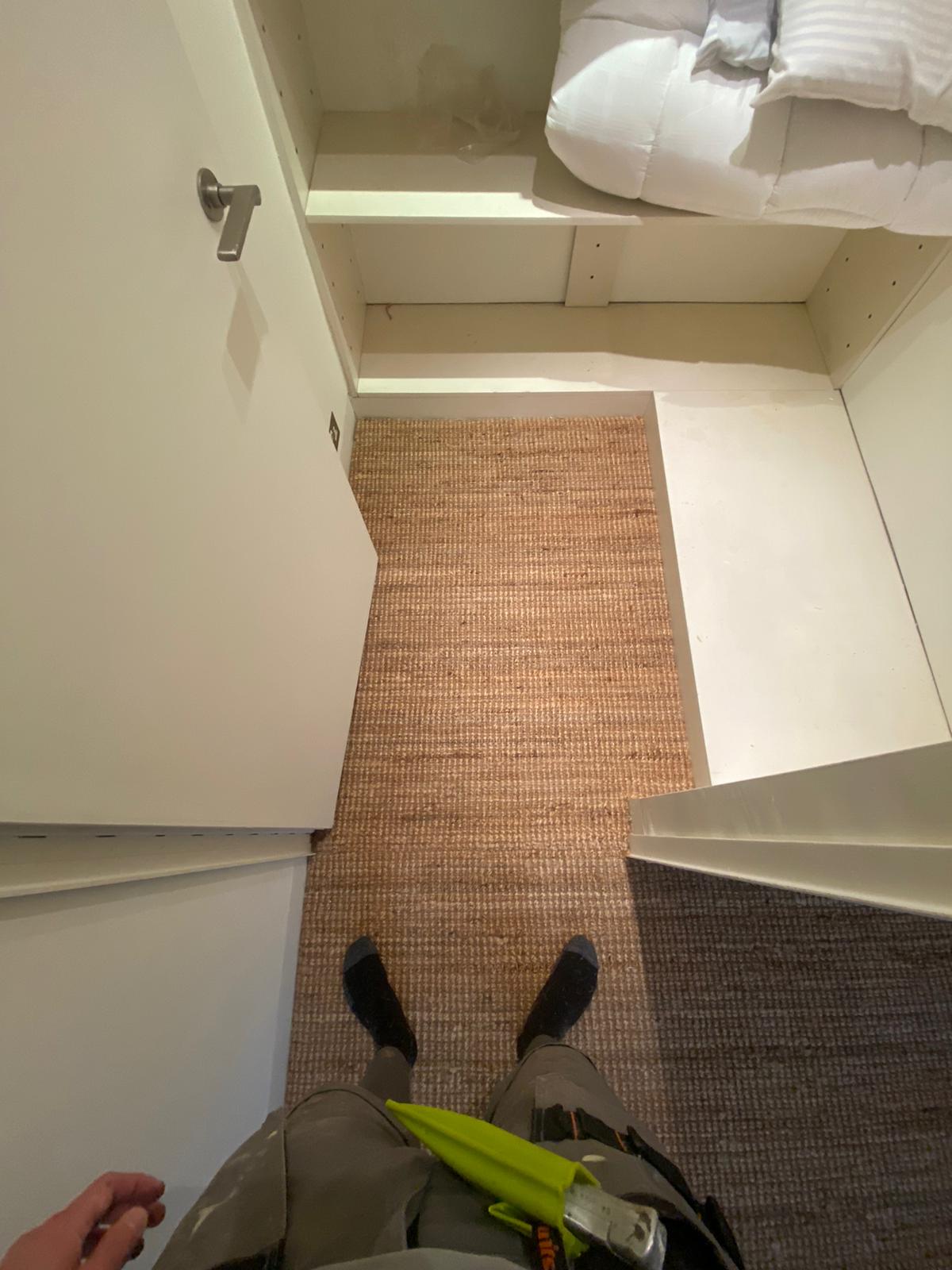 Alternative Flooring Jute Big Boucle Crumpet carpet installation in Barnes-2