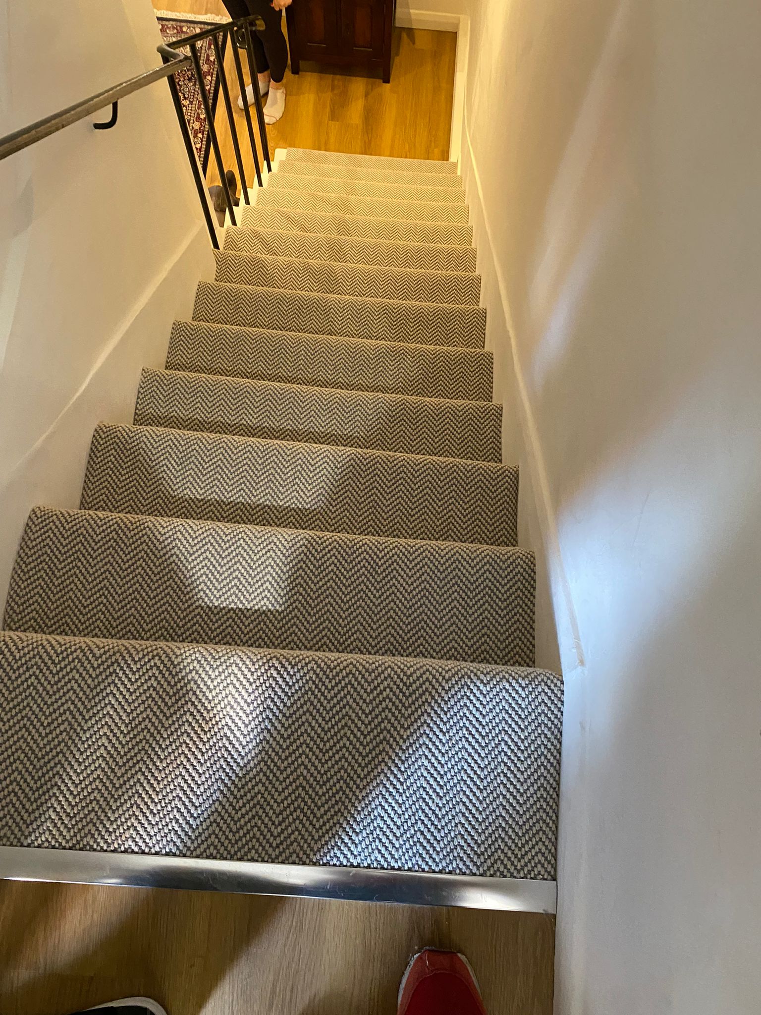 Fibre Carpets Flatweave Classics Herringbone Dapple installation Fulham-2