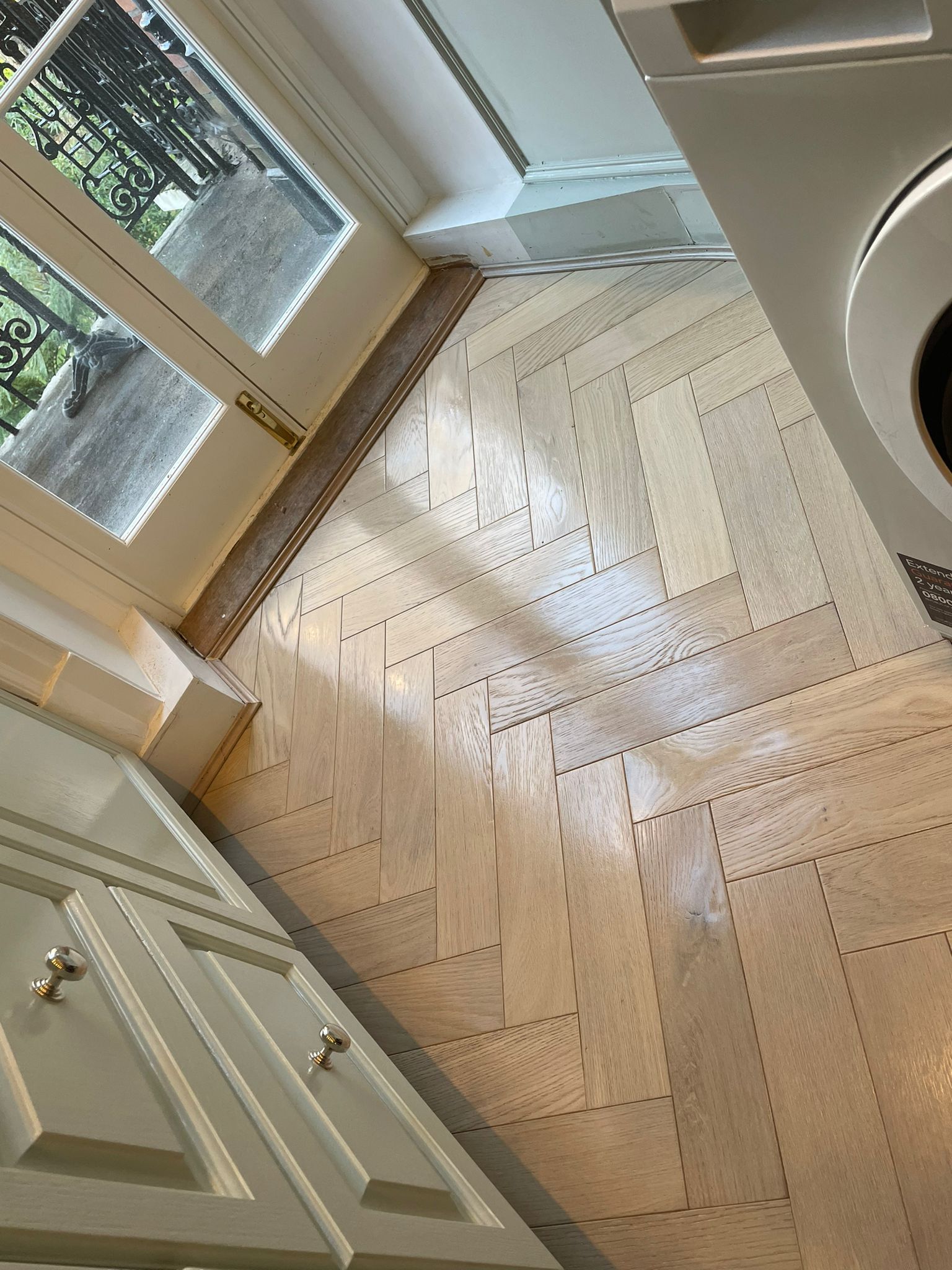 Furlong Flooring Herringbone Scandic White 14232 wood flooring installation in Acton-2