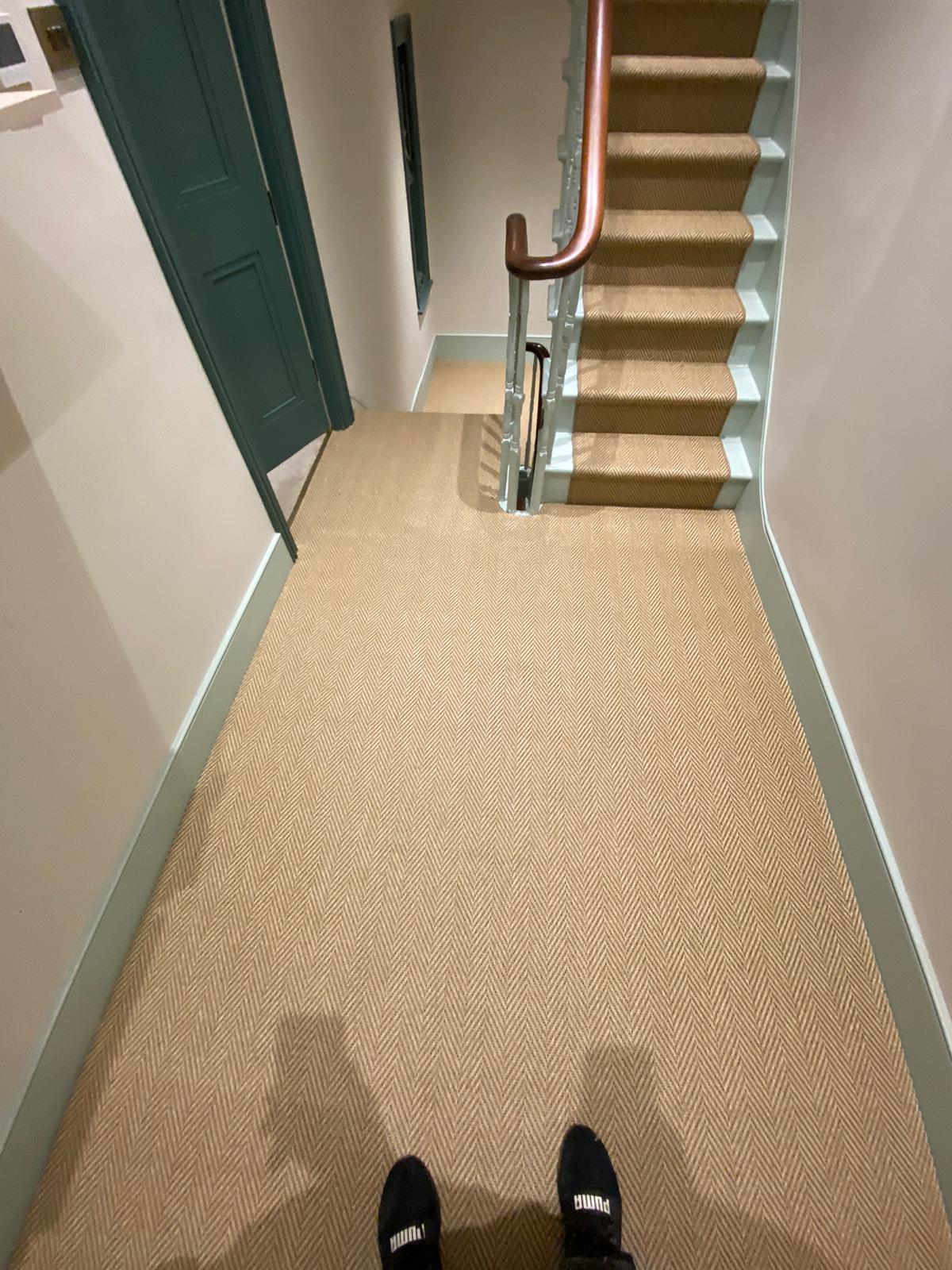 Likewise Floors Herringbone Zinc carpet installation in Lambeth-0