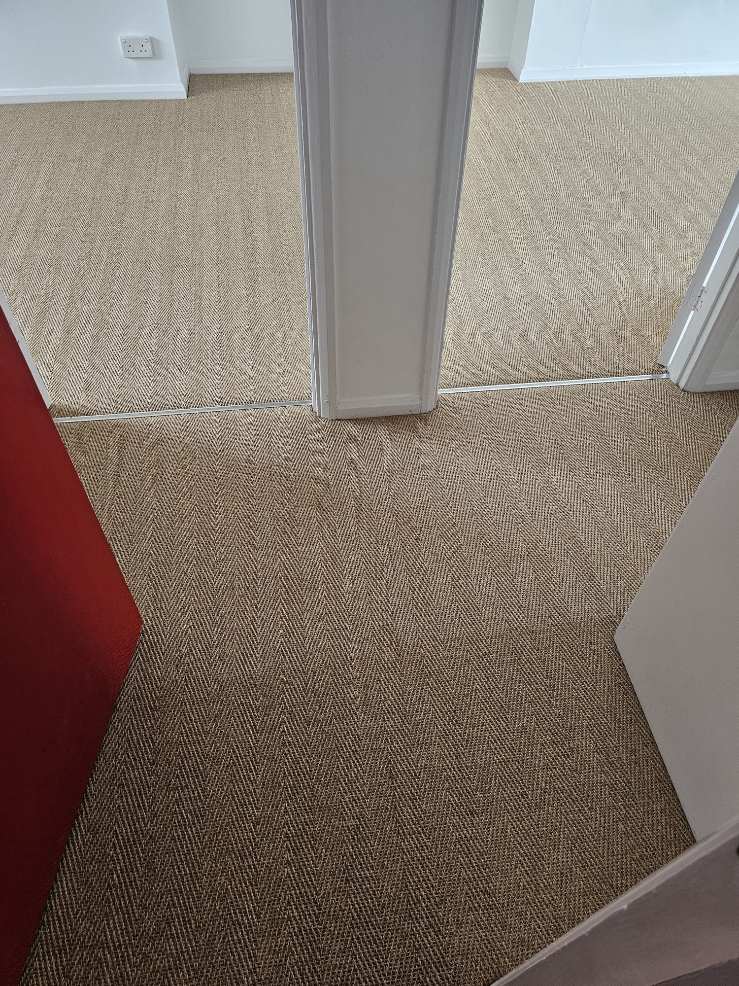 Kersaint Cobb Sisal Herringbone Copper carpet installation in Battersea-0
