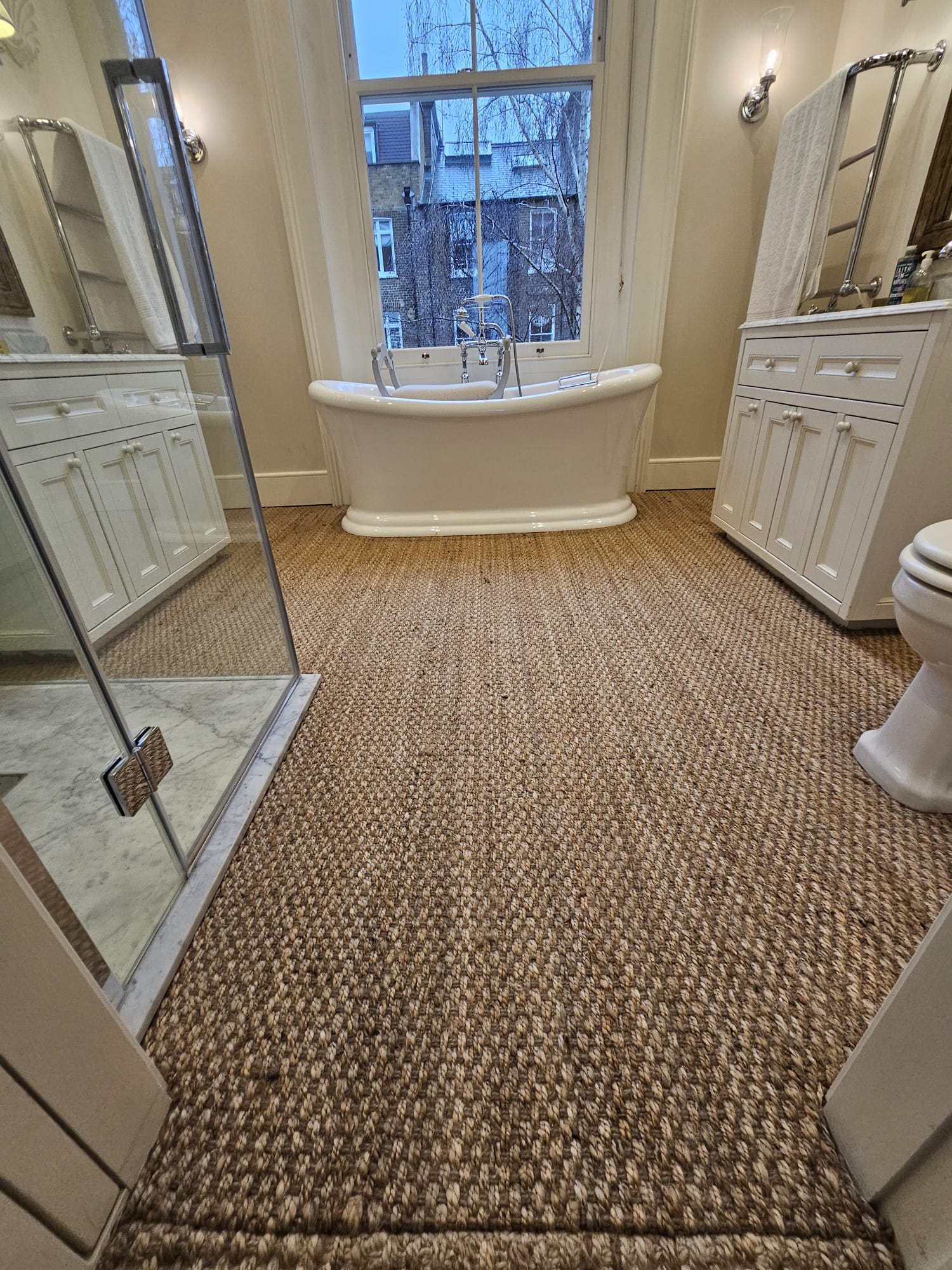 Alternative Flooring Jute Big Panama carpet installation in Notting Hill-1