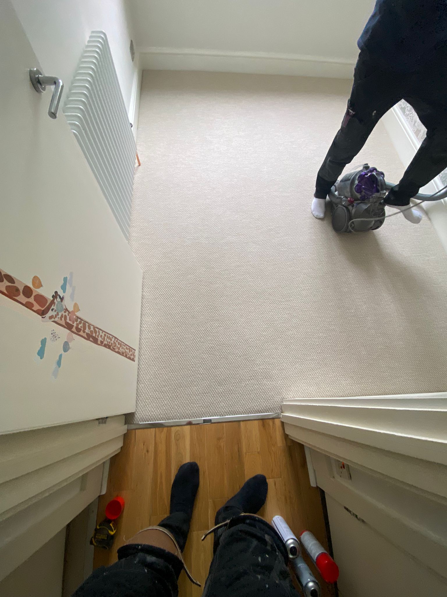 Fibre Carpets Flatweave Classics Panama Latte installation Southwark-1