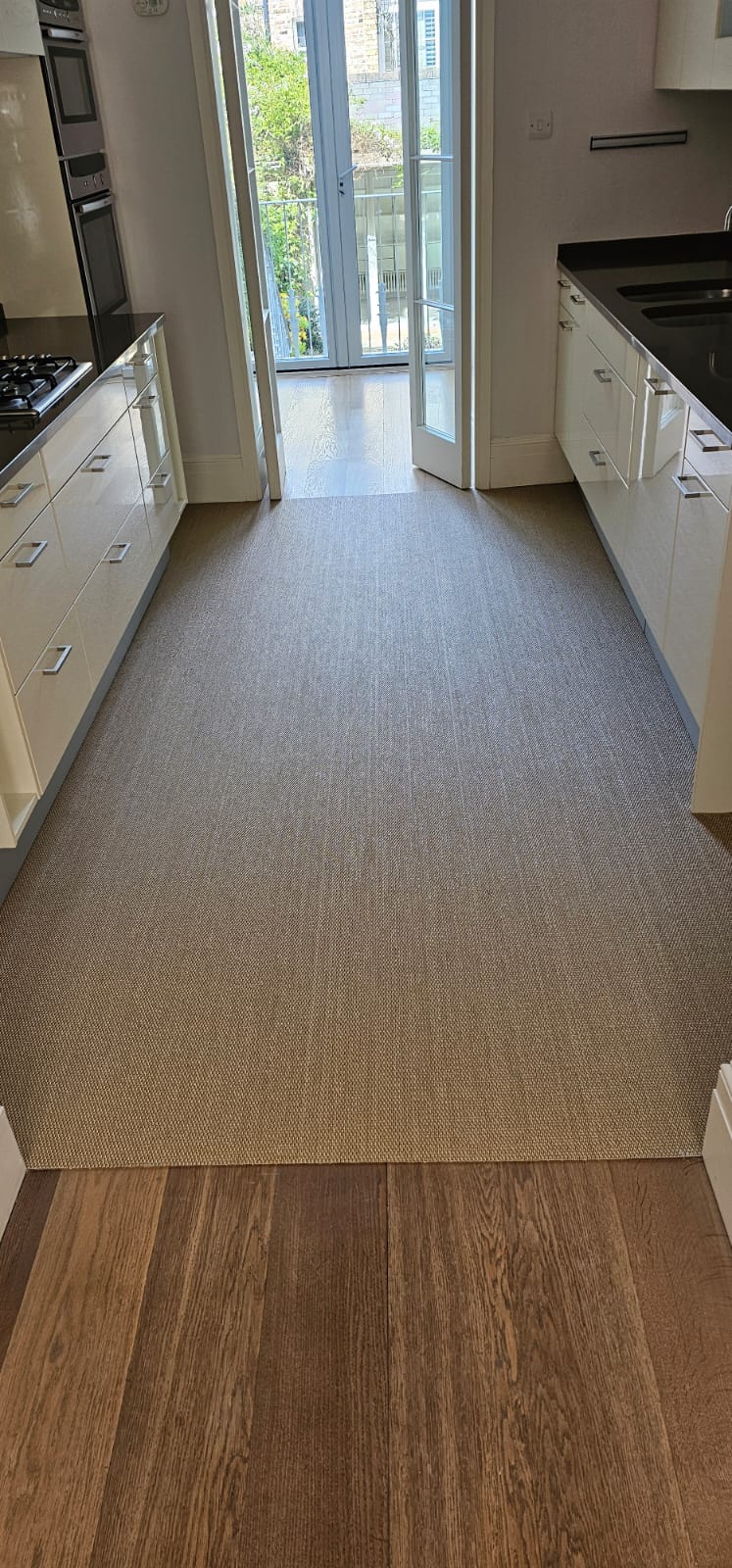 Unnatural Flooring Naturals Savannah UF1003 woven vinyl flooring installation in St John's Wood-0