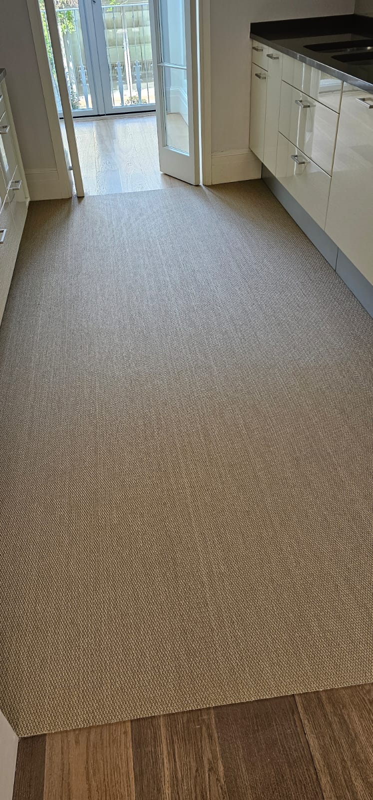 Unnatural Flooring Naturals Savannah UF1003 woven vinyl flooring installation in St John's Wood-1