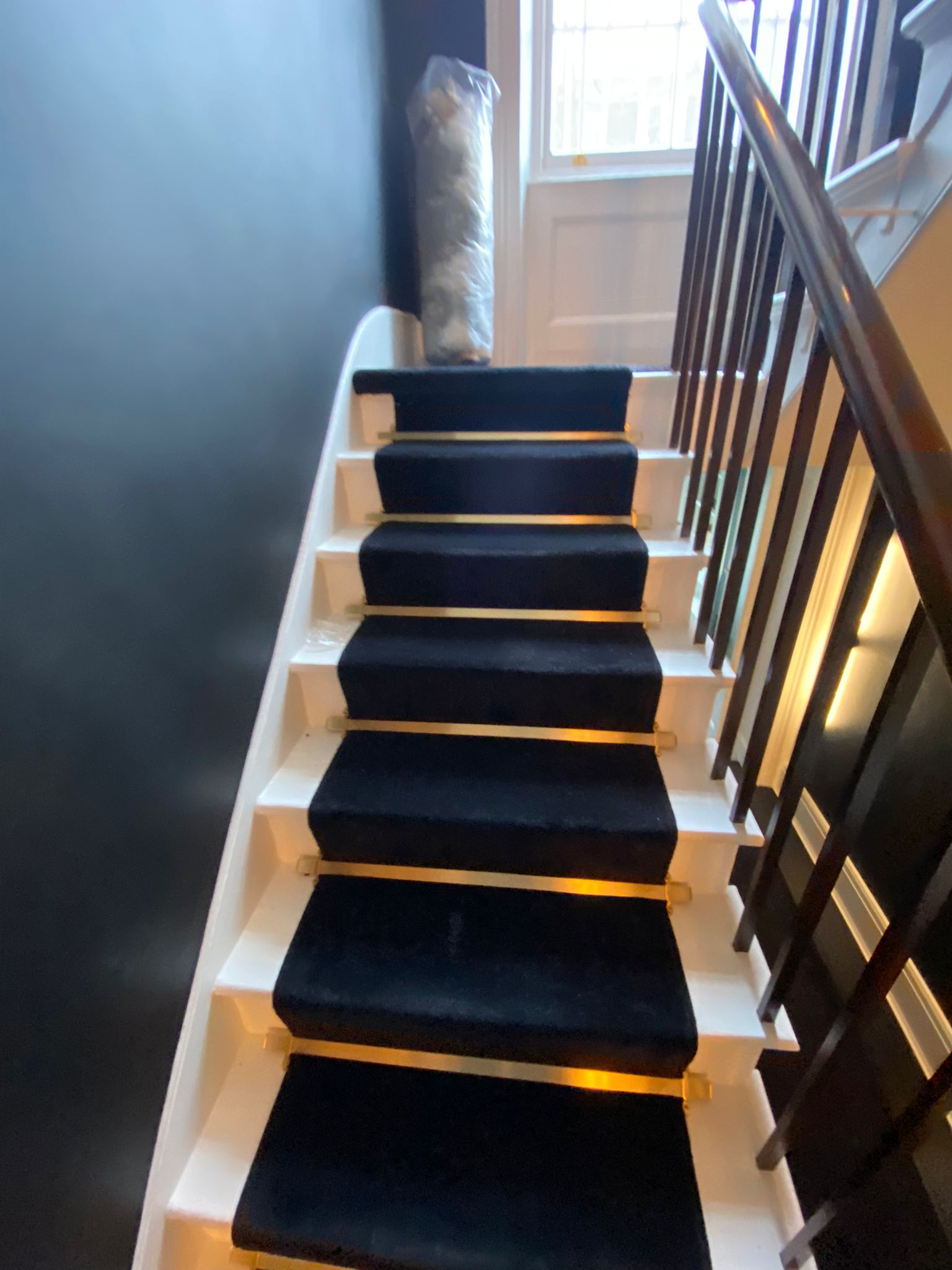 Westex Flooring Silken Velvet Liquorice carpet (with rods) installation in Chelsea-1