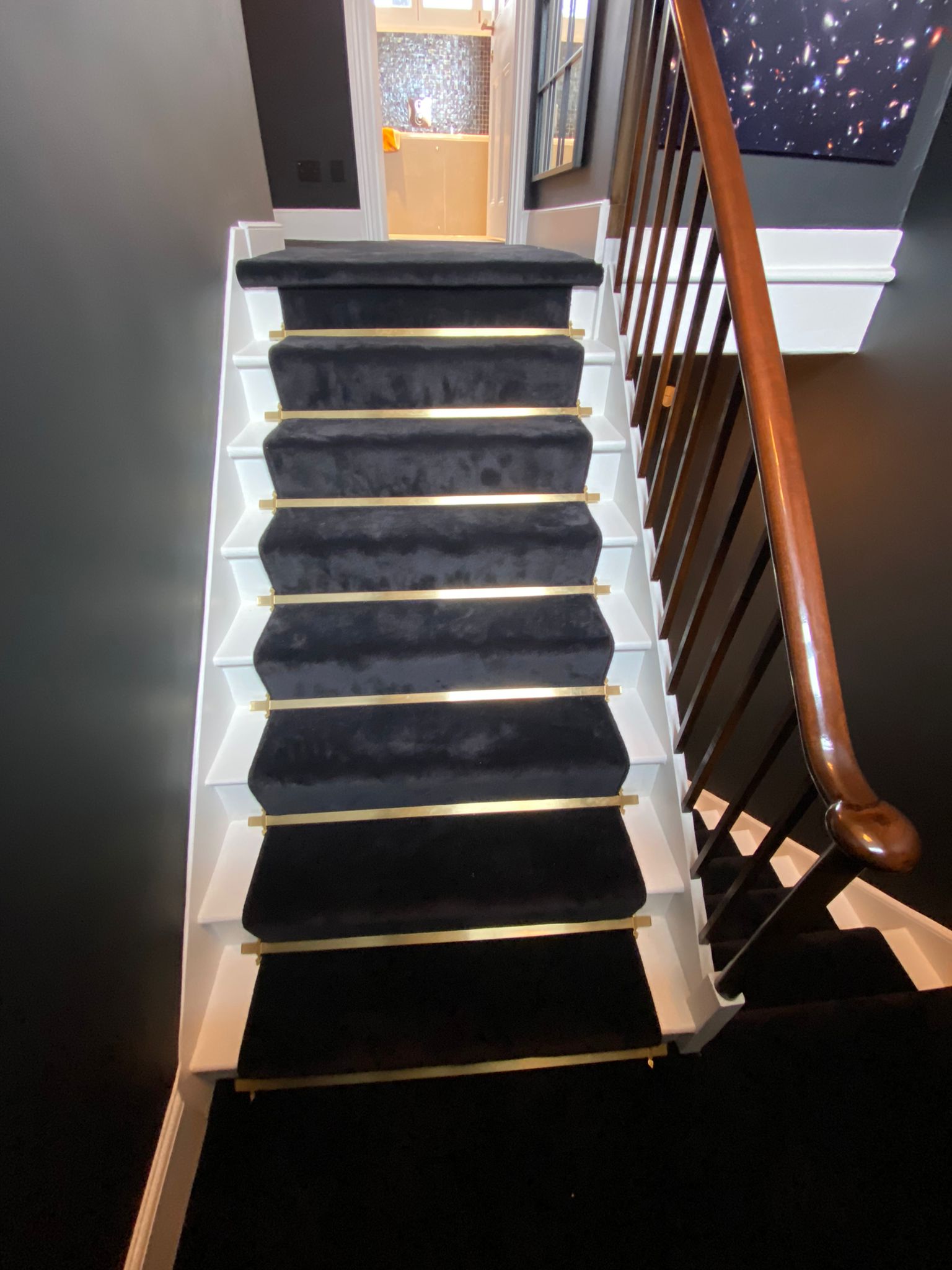 Westex Flooring Silken Velvet Liquorice carpet (with rods) installation in Chelsea-2