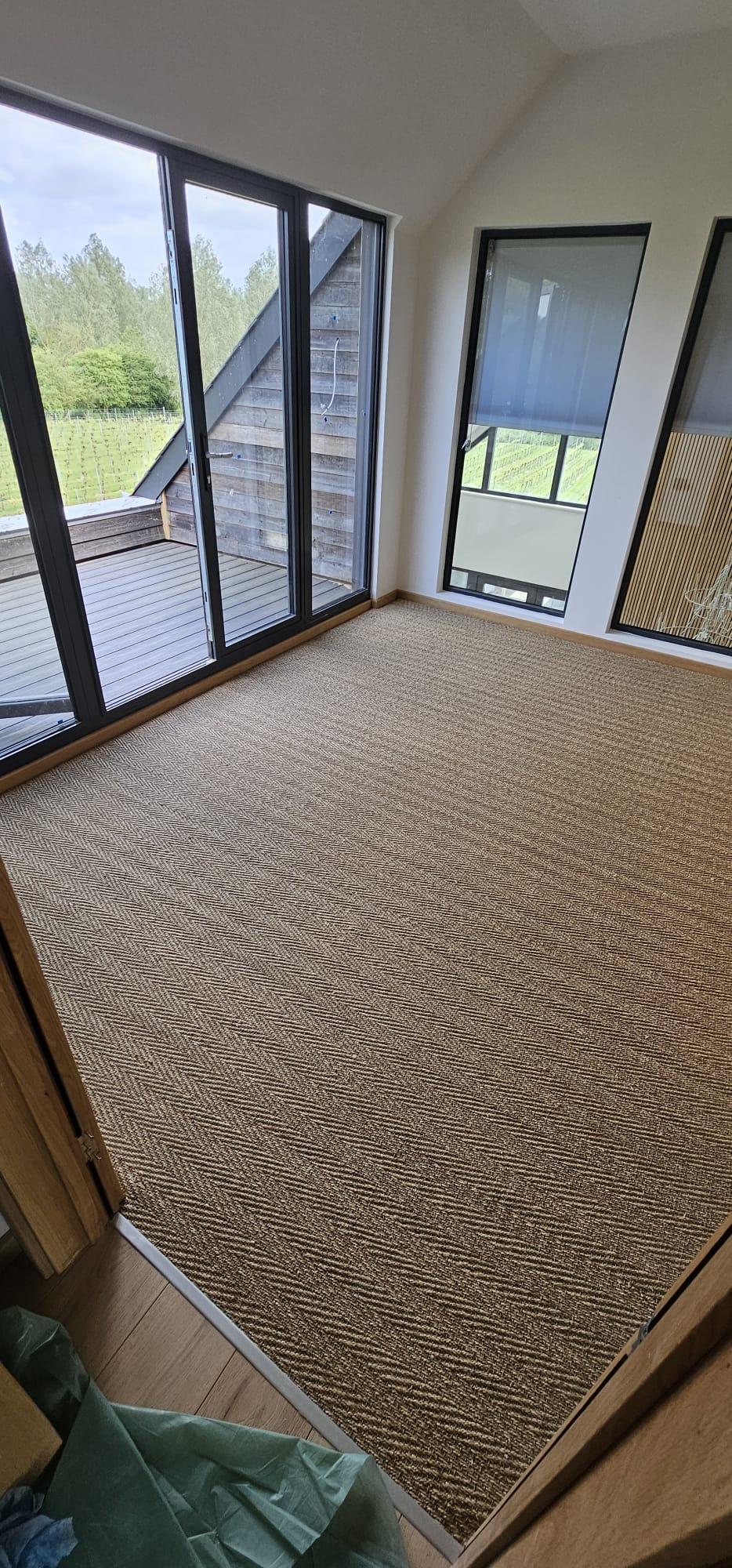 Kersaint Cobb Fine Seagrass Herringbone Natural carpet installation in Hampstead-1