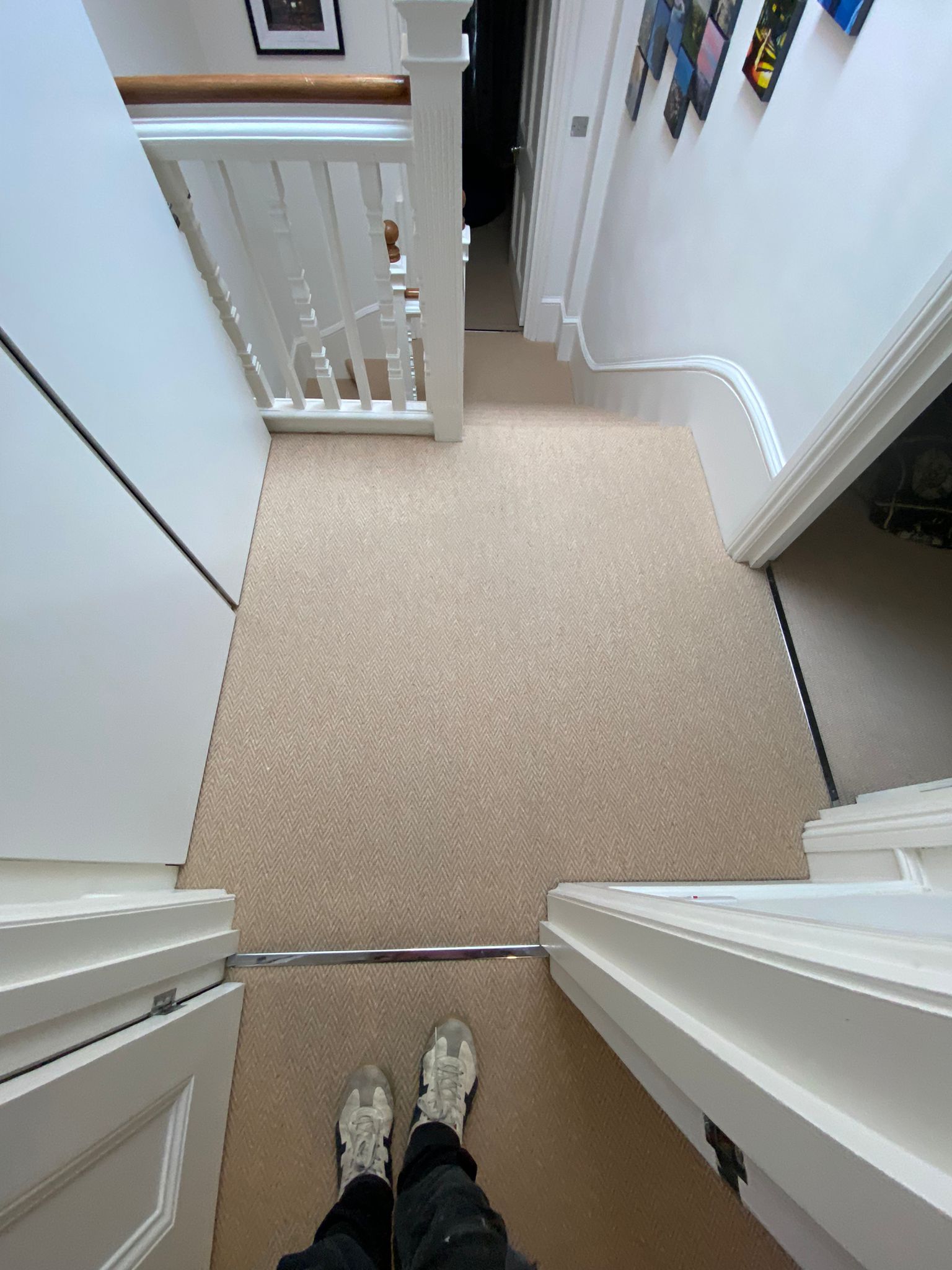 Alternative Flooring Wool Herringbone Zig Zag Natural 4677 carpet installation in Ealing-2