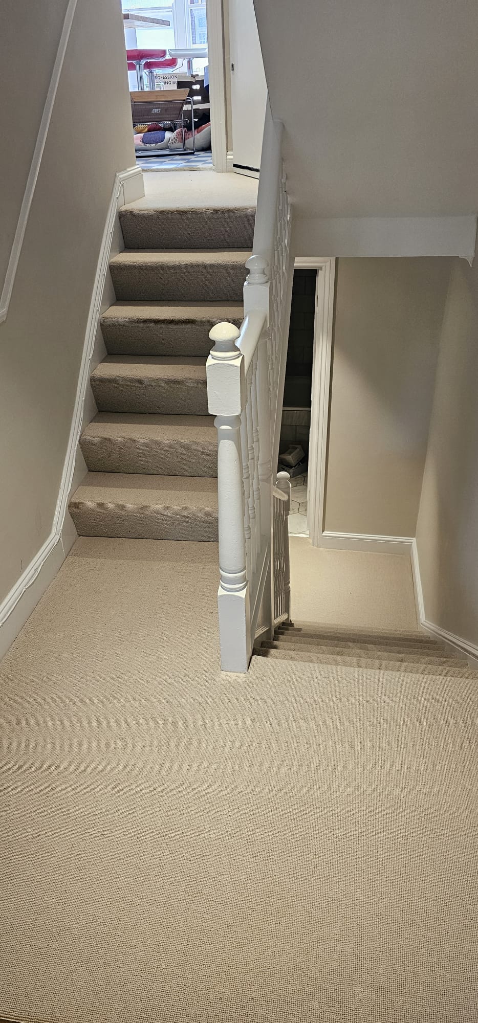 Clarendon Carpets Belsize Park Buttermilk installation in Acton-1